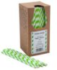 Picture of Green White Stripe Biodegradable Paper Straw 8" (Pack of 250)