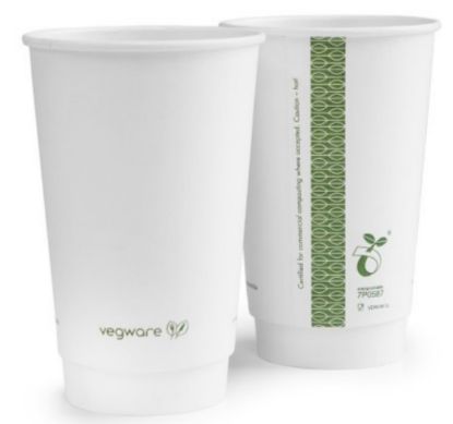 Picture of VEGWARE KRAFT DOUBLE WALL CUP 16oz WHITE 89 SERIES (PACK OF 25)