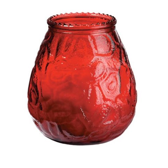 Picture of GLASS LOWBOY RED CANDLE (SINGLE)