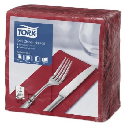 Picture of PACK OF 100 BORDEAUX RED DINNER NAPKIN 8 FOLD 3PLY