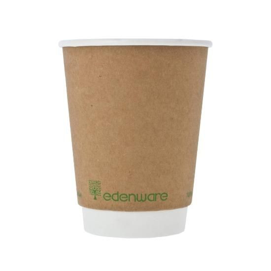 Picture of Edenware Kraft Brown Double Wall Coffee Cup 8oz  (Pack Of 25)