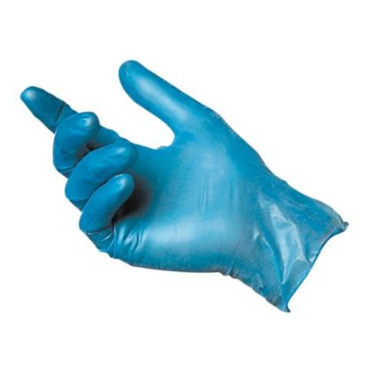 Picture of JANGRO PROFESSIONAL VINYL GLOVES POWDER FREE BLUE MEDIUM (PACK OF 100)