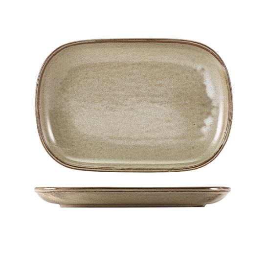 Picture of TERRA PORCELAIN SMOKE GREY RECTANGULAR PLATE 34.5 x 23.5CM (6)