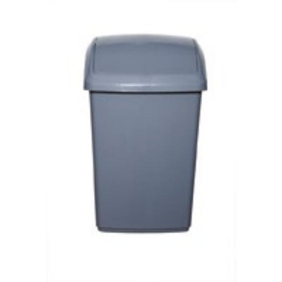 Picture of WHITEFURZE SWING TOP BIN 50L 38X67X34cm SILVER