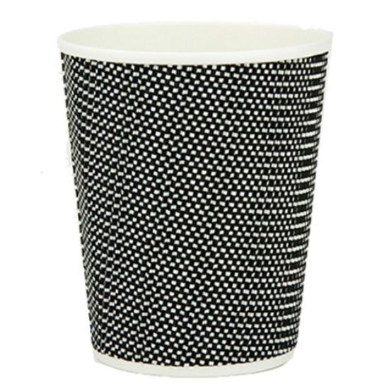 Picture of INSULATED MONO VIP HOT CUP 8oz BLACK/WHITE (PACK OF 25)