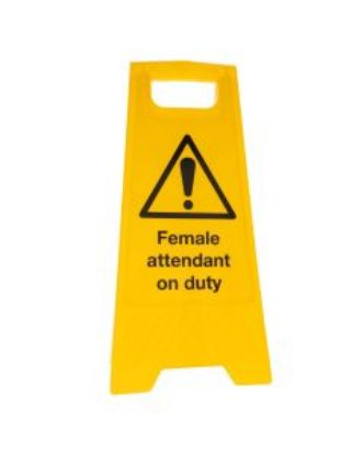 Picture of FEMALE ATTENDANT ON DUTY A FRAME 620 MM X 300 MM