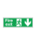 Picture of FIRE EXIT MAN RUNNING ARROW DOWN RIGID SIGN 150X450MM *P