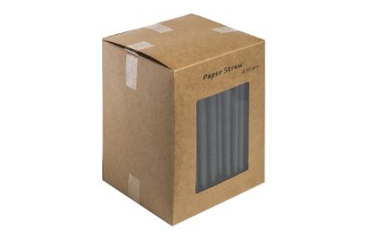 Picture of BLACK PAPER DRINKING STRAW 5.5" BIODEGRADABLE (PACK OF 250)