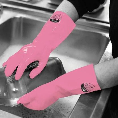 Picture of HOUSEHOLD GLOVES PINK LARGE (PACK OF 12)