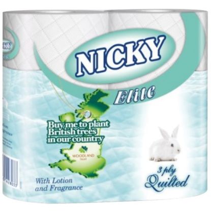 Picture of NICKY LUXURY 3 PLY TOILET ROLL 160sht 4 X 10  *P