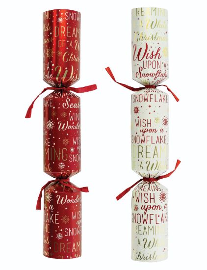 Picture of 2025 Cream And Red Script 11" Christmas Cracker Recyclable (Case Of 50)