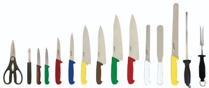 Picture of 15 Piece Colour Coded Knife Set + Knife Case