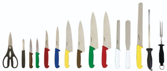 Picture of 15 Piece Colour Coded Knife Set + Knife Case