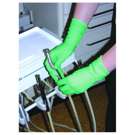 Picture of Aloe Vera Vinyl Exam Gloves Powder Free Green Medium (100)