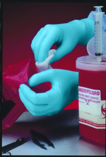 Picture of Hybrid Exam Gloves Powder Free Blue Large (100)