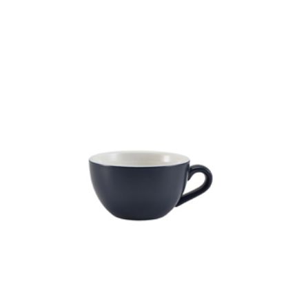 Picture of Genware Porcelain Matt Blue Bowl Shaped Cup 17.5cl/6oz (6)