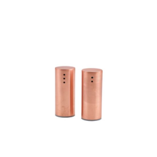 Picture of Copper Plated Straight Sided Salt & Pepper Set 7.5cm