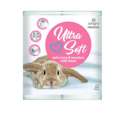 Picture of Jangro Premium Bunnies Pure Ultra Soft Toilet Tissue 280 Sht 2ply 4 Pack  (Case of 40)