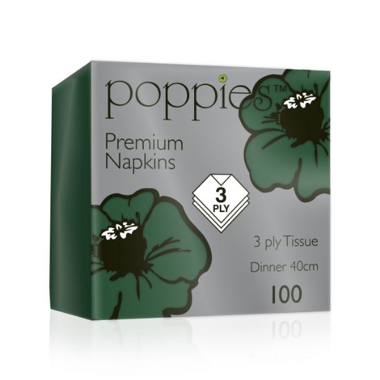 Picture of Napkin Dinner 39cm X 39cm Forrest Green 3 Ply (100)
