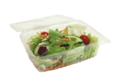 Picture of Plastic Rectangular Salad Bowl With Hinged Lid 500ml Clear (450)