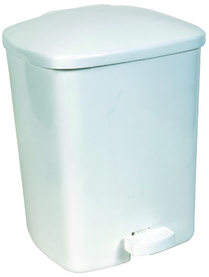 Picture of Jangro Pedal Bin White 15ltr