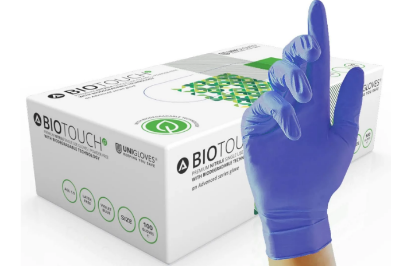 Picture of Biotouch Biodegradable Blue Nitrile Glove Powder Free Small (100)