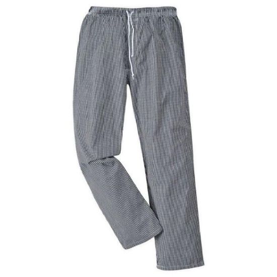 Picture of Bromley Chefs Trousers Black/White Check Size XLarge