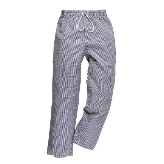 Picture of Bromley Chefs Trousers Blue/White Check Size Medium