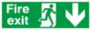 Picture of Fire Exit Man Running Arrow Down Rigid Sign 150x450mm *p