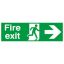 Picture of Fire Exit With Symbol And Arrow Right Sign 150x450 S/A