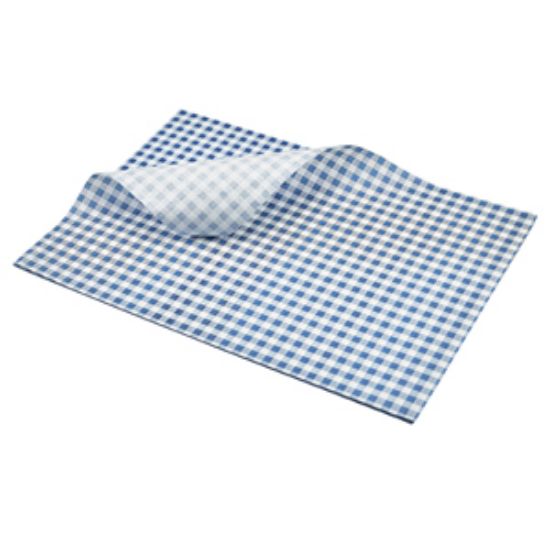 Picture of Greaseproof Paper Blue Gingham Print 35 X 25cm (1000)