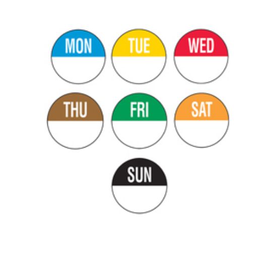 Picture of 19mm Removable Day Of The Week Labels 7 Days (7 X 1000)