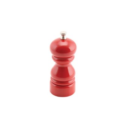 Picture of Genware Salt Or Pepper Grinder Red Acrylic 12.7cm