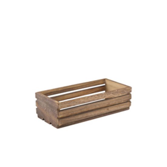 Picture of Genware Dark Rustic Wooden Crate 25 X 12 X 7.5cm