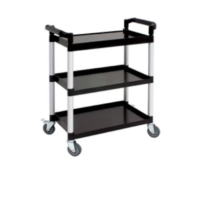 Picture of Genware Small 3 Tier Pp Trolley Black Shelves