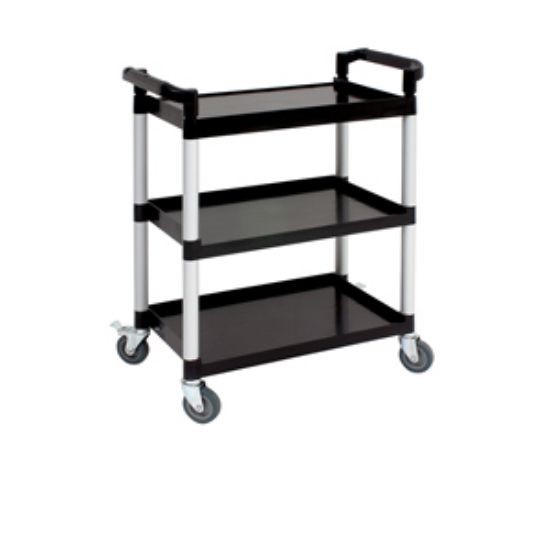 Picture of Genware Small 3 Tier Pp Trolley Black Shelves