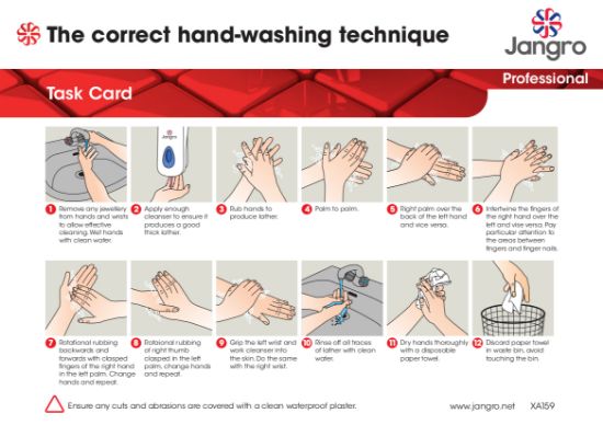 Picture of Jangro Hand Washing Task Card (A4)