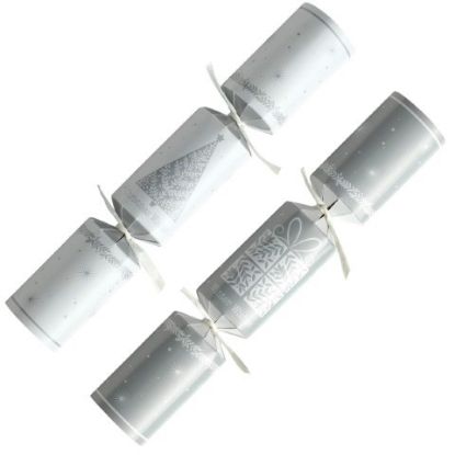 Picture of 2024 White And Silver Tree 10" Christmas Cracker Recyclable  (100)