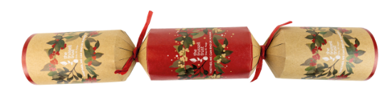 Picture of 2024 Trussell Trust Red And Kraft Wreath 14" Christmas Cracker Recyclable (Case Of 25)