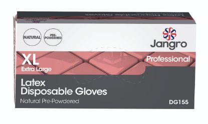 Picture of Jangro Gloves Latex Ex-Large Natural Powdered (100)