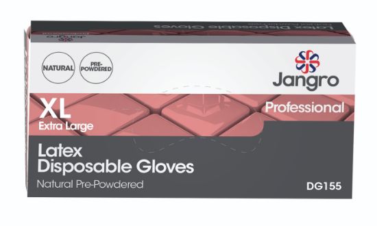 Picture of Jangro Gloves Latex Ex-Large Natural Powdered (100)