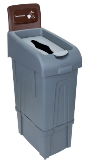 Picture of Procycle 80ltr Recycling Bin, Lid And Brown Printed Back Panel For Food