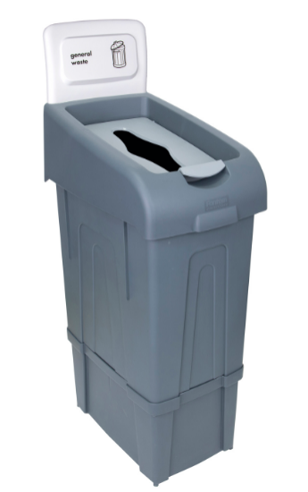 Picture of Procycle 80ltr Recycling Bin, Lid And White Printed Back Panel For General Waste